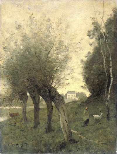 Paesaggio con salici capitozzati da Camille Corot