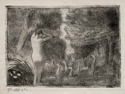 Bagnante e oche, 1895 da Camille Jacob Pissarro