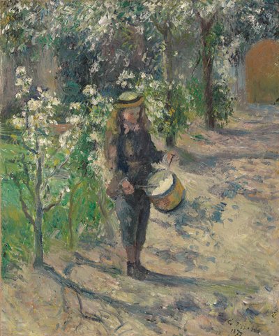 Bambino con tamburo da Camille Jacob Pissarro