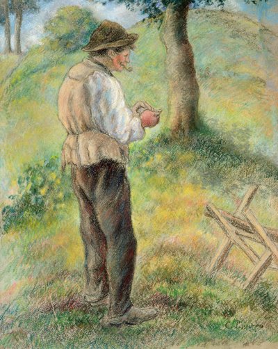 Padre Melon che accende la pipa, c.1879 da Camille Jacob Pissarro