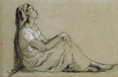 Giovane donna nera seduta, 1855-57 da Camille Jacob Pissarro