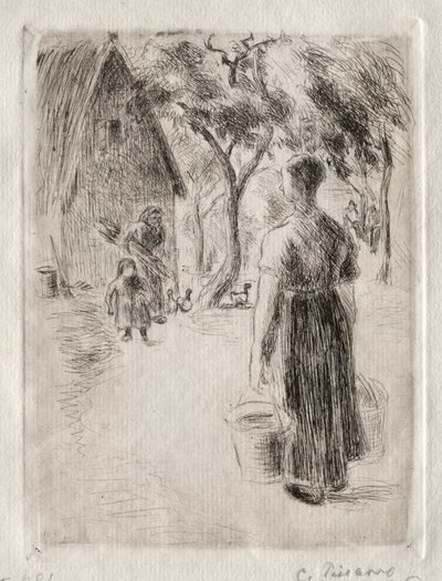 Paysanne portant des seaux da Camille Jacob Pissarro