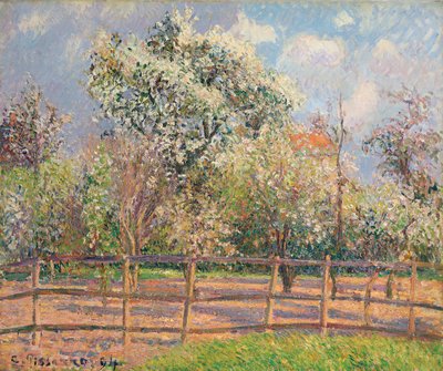 Alberi di pero in fiore, Eragny, 1894 da Camille Jacob Pissarro