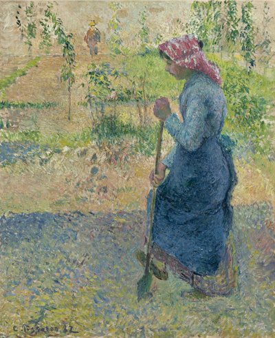 Ragazza contadina al lavoro, 1882 da Camille Jacob Pissarro