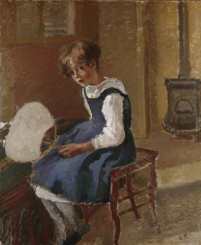 Ritratto di Jeanne con un ventaglio da Camille Jacob Pissarro