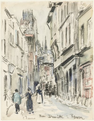 Rue Damiette, Rouen, c. 1884 da Camille Jacob Pissarro