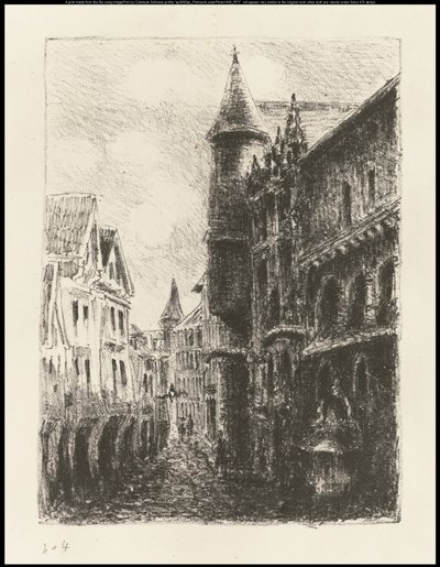 Rue Saint-Romain, Rouen, Prima Lastra da Camille Jacob Pissarro