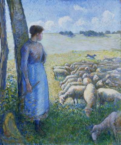 Pastorella e pecore, 1887 da Camille Jacob Pissarro