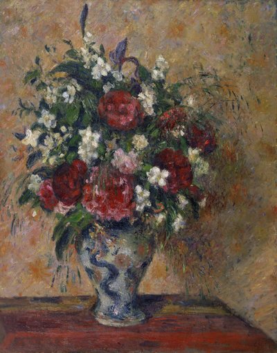 Natura morta con peonie e finto arancio da Camille Jacob Pissarro