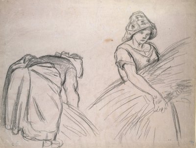 Studio di due mietitrici, 1882 da Camille Jacob Pissarro