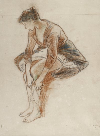 Studio di una giovane donna che si lava le gambe da Camille Jacob Pissarro