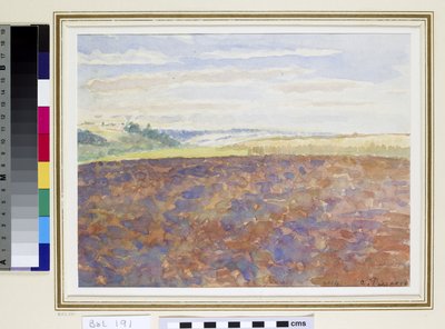 Studio di un paesaggio con un campo arato, Eragny-sur-Epte, c.1887-89 da Camille Jacob Pissarro