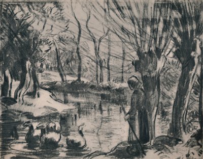 La ragazza delle oche, c.1870s, 1946 da Camille Jacob Pissarro