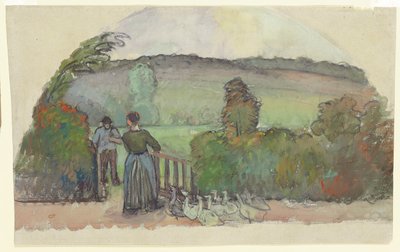 La ragazza delle oche, c.1895 da Camille Jacob Pissarro