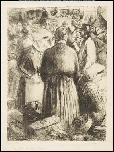 Il mercato a Pontoise, c.1895 da Camille Jacob Pissarro