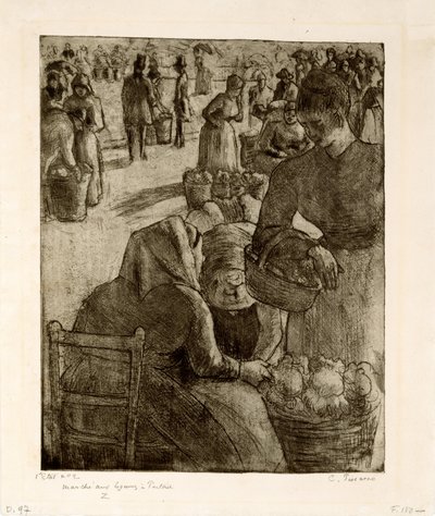 Il mercato delle verdure a Pontoise, 1891 da Camille Jacob Pissarro