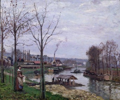 La lavanderia, Pontoise Port-Marly, 1872 da Camille Jacob Pissarro