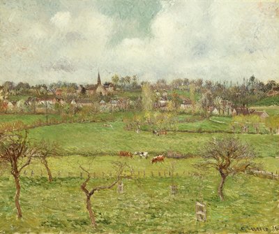 Veduta di Bazincourt; Vue de Bazincourt, 1884 da Camille Jacob Pissarro