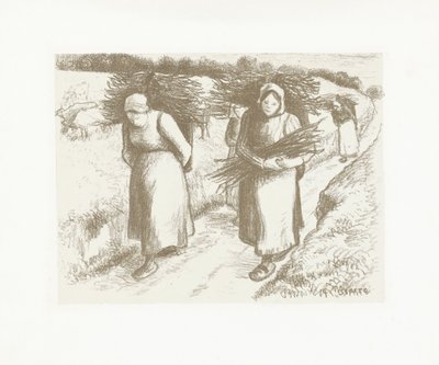Donne che portano fasci di rami da Camille Jacob Pissarro