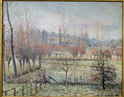 Gelo bianco, mattina o effetto neve a Eragny da Camille Jacob Pissarro