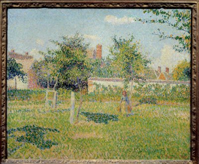 Donna in un prato a Eragny o Sole di primavera nel prato di Eragny da Camille Jacob Pissarro