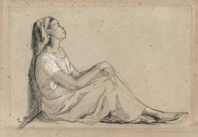 Giovane donna nera seduta da Camille Jacob Pissarro