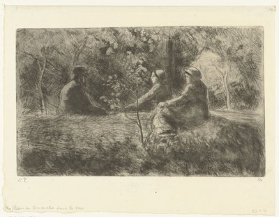 Riposo domenicale nel bosco da Camille Jacob Pissarro