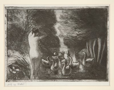 Bagnante con oche da Camille Pissarro