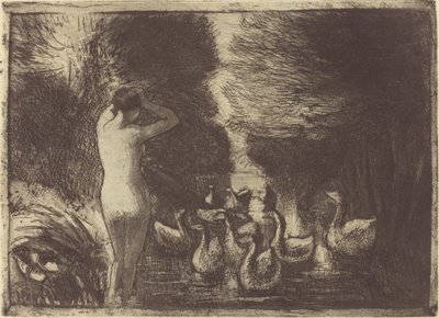 Bagnante con Oche da Camille Pissarro