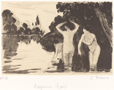 Bagnanti, c. 1895 da Camille Pissarro