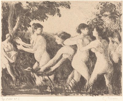 Bagnanti che lottano, c. 1896 da Camille Pissarro