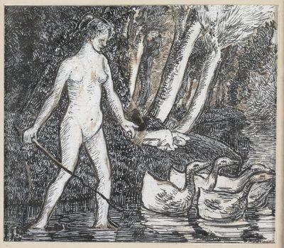 Bagnante con Oche, 1895 da Camille Jacob Pissarro