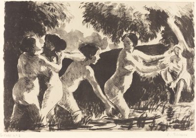 Bagnanti che lottano Baigneuses luttants, c. 1896 da Camille Pissarro