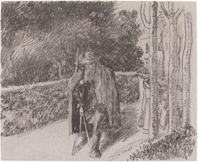 Mendicante con Stampella, 1897 da Camille Pissarro