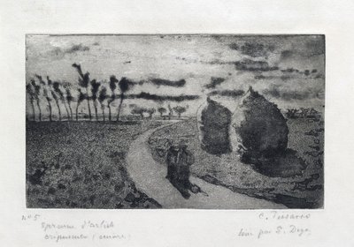 Crepuscolo con covoni, 1879 da Camille Pissarro