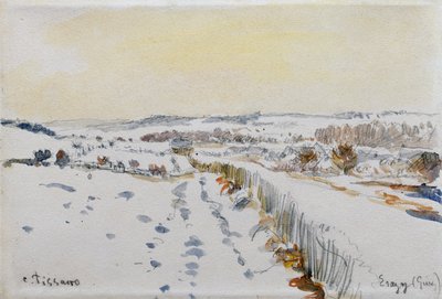 Eragny sotto la neve da Camille Pissarro