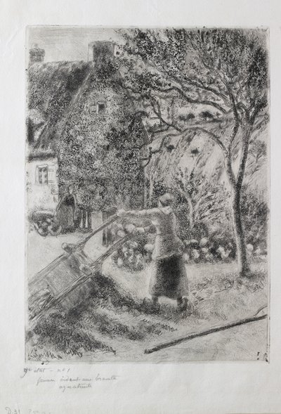 Donna che svuota una carriola da Camille Pissarro