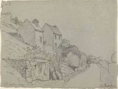 Case lungo una strada da Camille Pissarro