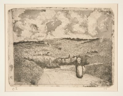 La donna sulla strada da Camille Pissarro