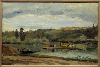 Le bac à la Varenne Saint Hilaire da Camille Jacob Pissarro