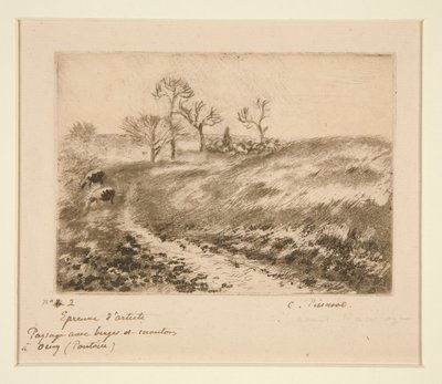 Paesaggio con pastore e pecore a Osny da Camille Pissarro
