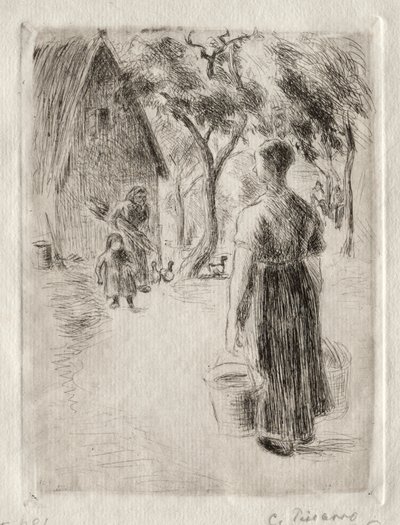 Contadina che porta secchi da Camille Pissarro