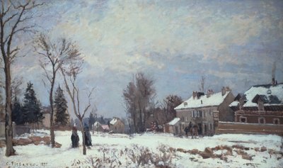 Strada da Versailles a Saint-Germain, Louveciennes, e Effetti della Neve da Camille Pissarro