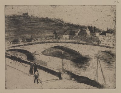 Ponte di pietra a Rouen da Camille Jacob Pissarro