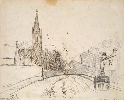 Studio di Upper Norwood, Londra, con la Chiesa di Tutti i Santi, 1871 da Camille Pissarro