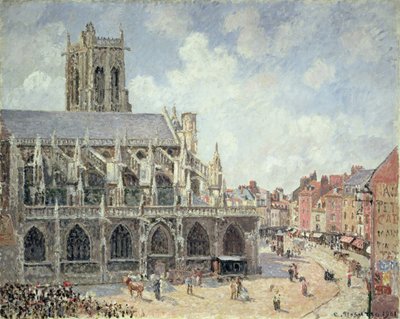La chiesa di San Giacomo a Dieppe, sole del mattino da Camille Jacob Pissarro