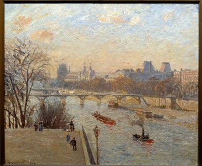 Il Louvre e il Pont des Arts a Parigi da Camille Jacob Pissarro
