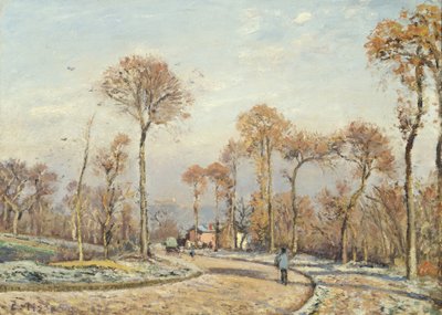 La strada per Versailles, Louveciennes: brina mattutina da Camille Jacob Pissarro