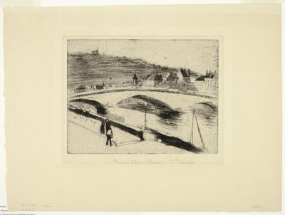 Il ponte di pietra a Rouen da Camille Pissarro