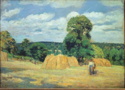 La mietitura a Montfoucault in Mayenne da Camille Jacob Pissarro